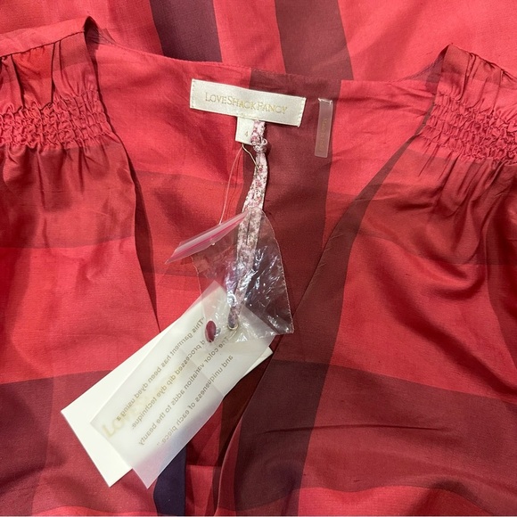 LoveShackFancy Bea Ruby Red 100% Silk Dress - Picture 4 of 7